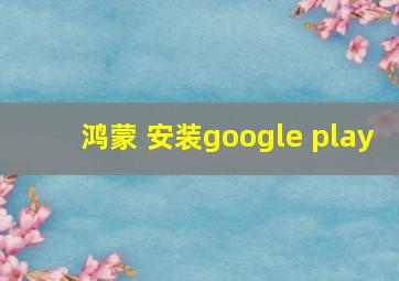 鸿蒙 安装google play